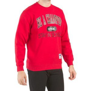 Champion x Supreme Stay In School Sweatshirt Red